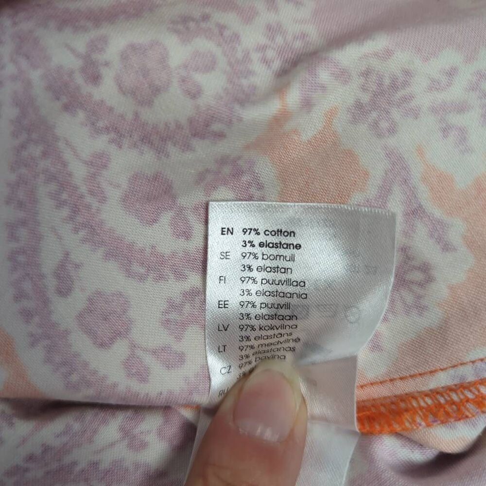 Holly & Whyte by Lindex Womens 10 Midi Dress Orange Pink Floral Sleeveless Flowy - Picture 11 of 11